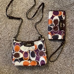 Coach colorful crossbody bag and wallet!
